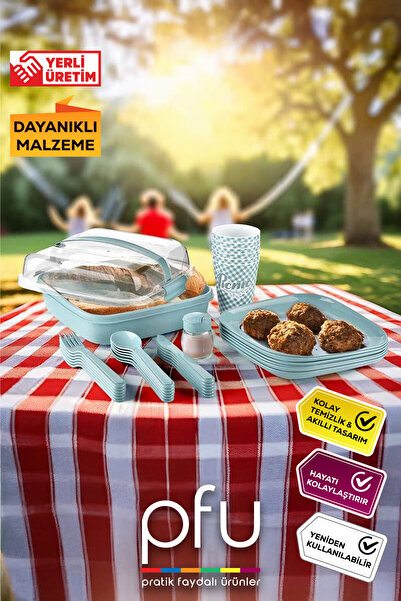 PFU Pratik Faydalı Ürünler Piknik Seti | 6 Kişilik Piknik Seti | Piknik Kabı ...