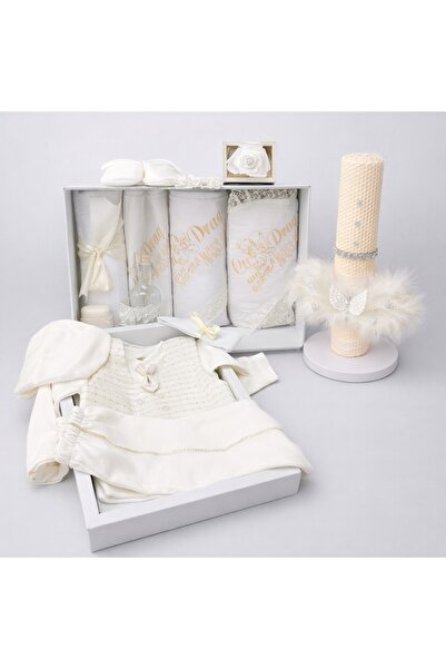 kizu Trusou botez băieți complet - costum elegant 0-3 luni + lumânare și accesorii