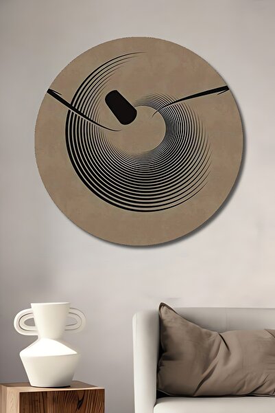 Teona Ahşap Semazen Esmaül Hüsna Gravür Tablo Yuvarlak Duvar Tablosu