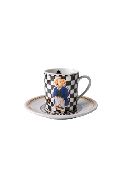 Sivella Honey Teddy Bear Dama Porcelain Coffee Cup