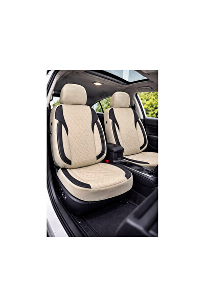 Lumi LUXURY Huse scaune auto universale fractionate Premium fata si spate dimensiuni standard bej negru