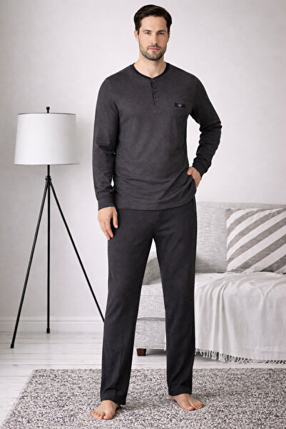 Erse Men's Pajama Set – 100% Cotton, High-Quality Interlock Fabric - Burgundy - Olive Green - Gray