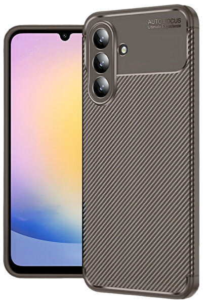 NewFace غطاء كربوني بتركيز تلقائي لهاتف سامسونج جالاكسي S25 FE (174946) - بني