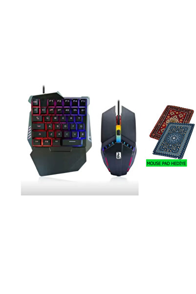 Nomker iPhone 11 Pro Max G506 RGB Tek El Oyuncu Klavye Mouse Takımı