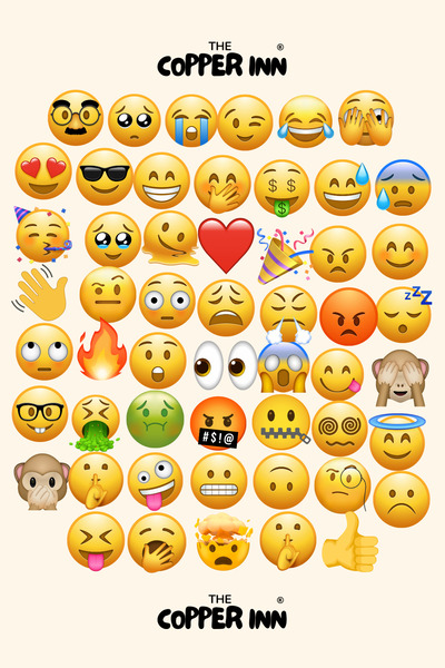 The Copper Inn 54 Adet Renkli Emoji Sticker Set Mood İfade Çıkartma Laptop Telefon Defter Ajanda Planlayıcı Etiket