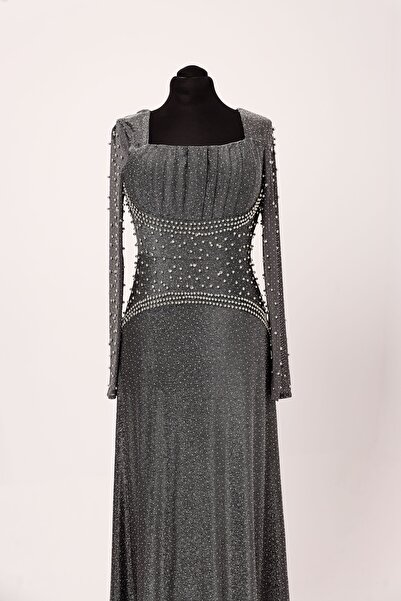 dantil Embroidered stretch evening dress