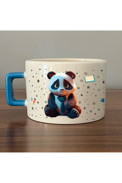 Kırtasiye Ofisi الباندا الحزينة - المهنة: معلم، كوب هدية مهنية مربع الشكل بمق...