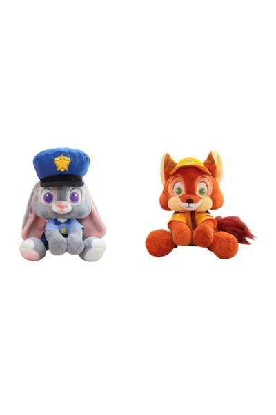 MASHASHOP Set of 2 Plush Mascots, Nick Wilde and Rabbit Judy Hopps, Zootopia, Multicolor 38 cm