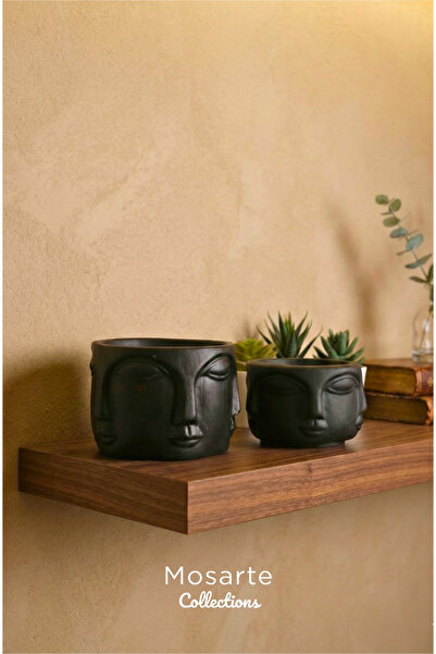 Mosarte تمثال/منحوتة وجه بوذا بتصميم تجريدي بسيط - قطعة ديكور عصرية بحجمين