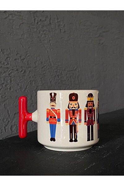 Kırtasiye Ofisi Kurşun Asker Tam Tur Beyaz Kulplu T Yılbaşı Hediyesi Bardak K...