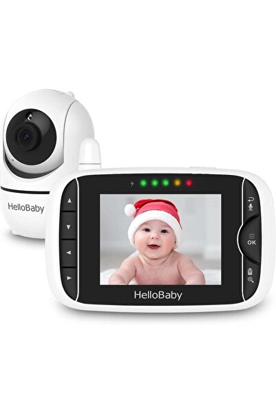 Hello Baby - جهاز مراقبة فيديو للأطفال بشاشة LCD ملونة مقاس 3.2 بوصة مع كامير...