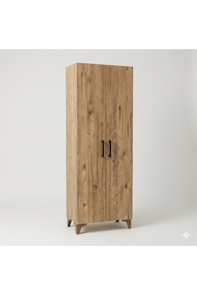 Barida Sanat MDF Modern Atlantik Çam Kiler Dolabı (160×50×30 cm)– Çok Amaçlı Mutfak, Banyo ve ÇamaşırDolabı