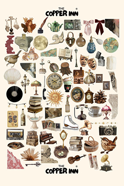 The Copper Inn 72 Adet Vintage V1 Sticker Set Retro Estetik Nostalji Bullet J...