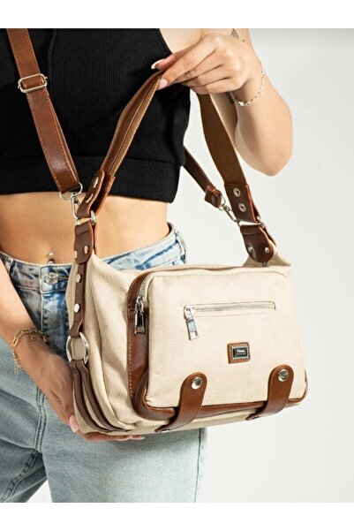 eflanmoda Γυναικεία τσάντα ώμου και χιαστί από μαλακό δέρμα με πολλαπλές θήκες