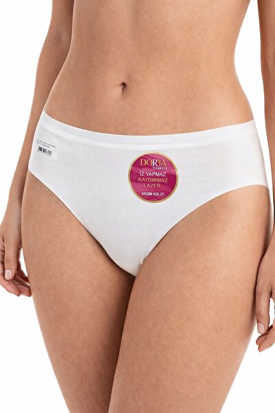 QULAT 3-Pack Laser Cut Stitch-Free Non-Slip Bottom Underwear Slip Panties