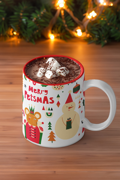 Metapet كوب على شكل قطة وكلب - كوب رأس السنة الجديدة - هدية للحيوانات الأليفة