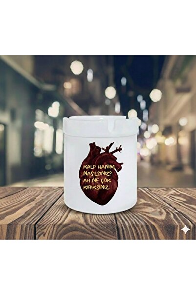 sartre art "Kalp Hanım" Tasarımlı Hediyelik Kokusuz Söndür At Küllük Kül Tablası