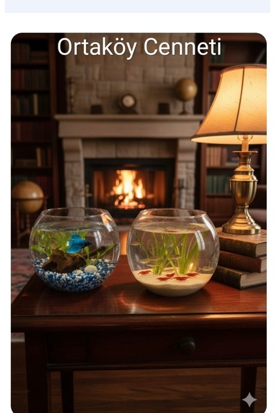 ORTAKÖY CENNETİ Fanus cam 2 ad ortaboy 1500 cc Hacim 13 cm yüksekliği 11 cm a...