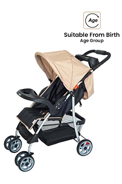 Moon Trek - One-Hand Fold Stroller - Beige