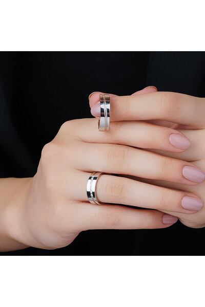 Alyans GÜMÜŞ 6 MM ÖZEL EL İŞİ ZİRKON TAŞLI 925 AYAR