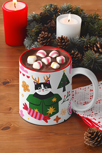 Metapet كوب على شكل حيوان أليف - كوب العام الجديد بطابع رأس السنة - هدية للقطط والكلاب