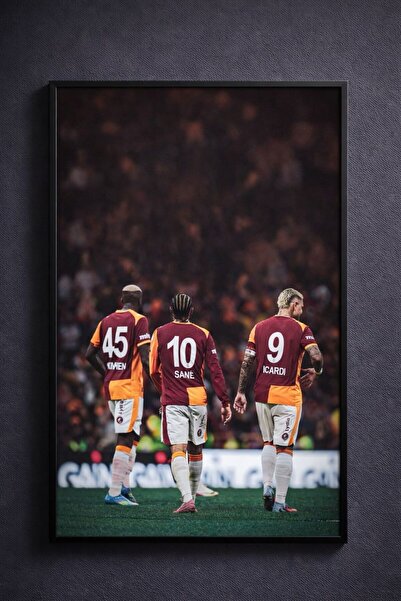 BuzzDesigns Galatasaray Temalı Mauro - Sane - Osimhen Tablosu (Çerçeveli)