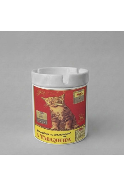 sartre art "Retro Tabaka" Tasarımlı Hediyelik Kokusuz Söndür At Küllük Kül Ta...