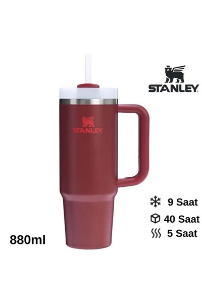 Stanley Quencher H2.O FlowState™ Tumbler Pipetli Termos 0.8L Pipetli Matara BORDO