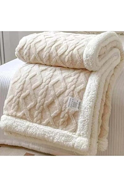 GARDEON Cocolino blanket with fur, double, warm, size 200x230 cm
