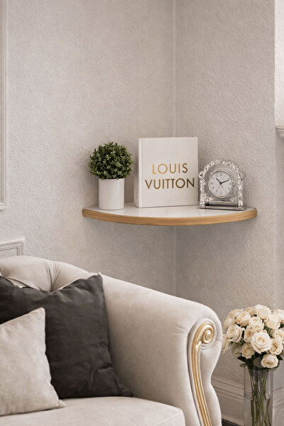 iDekor Single Wall Shelf Set (25 cm) – Stylish Corner Shelf for Hallways and ...