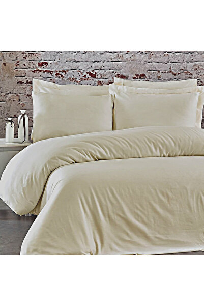 Sabia 100% Cotton 62 Thread Count 200X200 cm +37 cm Height Suitable Elastic Fitted Sheet King Size Duvet Cover Set