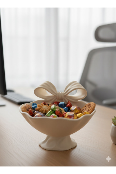 XOA Collection فيونكة بيضاء |   وعاء سكر مزخرف - وعاء تقديم