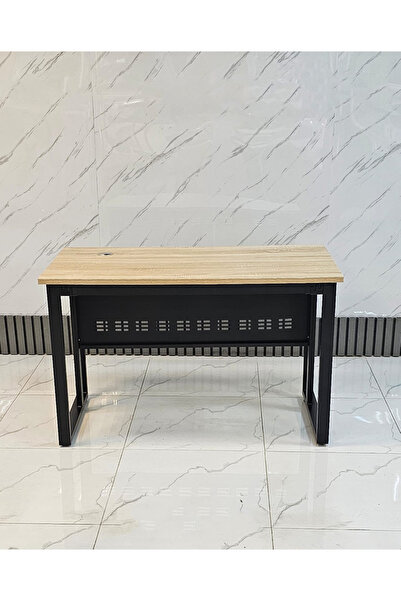 DEC16 Modern wooden desk with metal accents