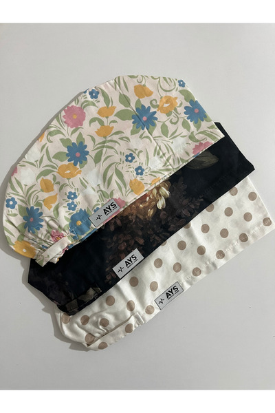 AYS 3'Lü Hemşire Doktor Cerrahi Geniş Kalıp Poplin Pamuklu Medikal Bone Aşçı ...