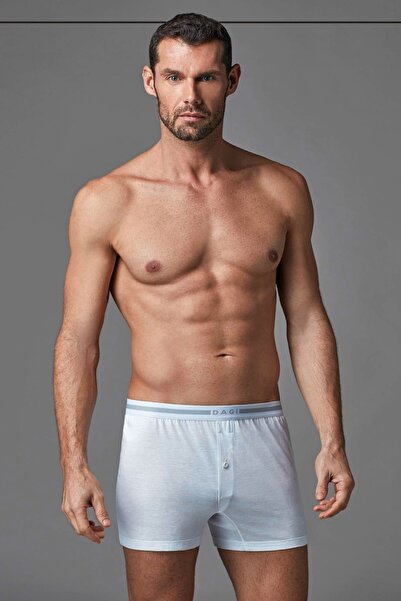 Dagi 3710 Ανδρικό χτενισμένο βαμβακερό Modal Boxer-Λευκό
