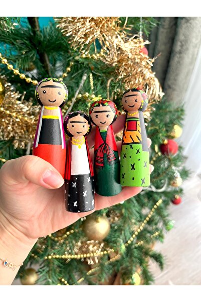 Alf Wood دمية فريدا مكونة من 4 قطع - مصنوعة يدويًا