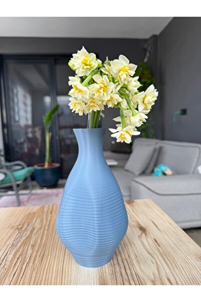 CHARM3D مزهرية زخرفية حديثة باللون الأزرق الهادئ