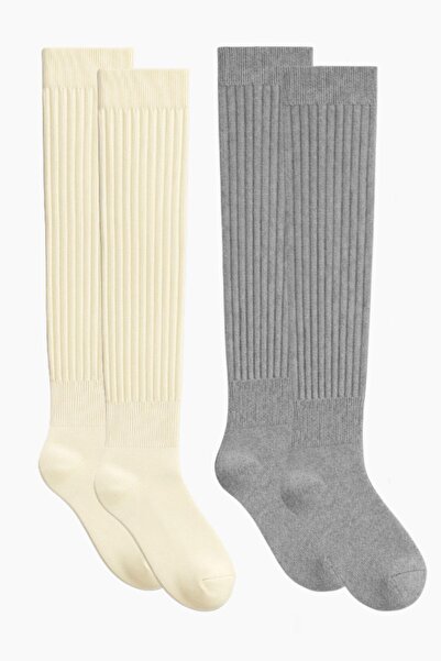 COTENCONCEPT 2 Pairs of Basic Elastic Thick Cotton Blend Over-The-Knee Socks