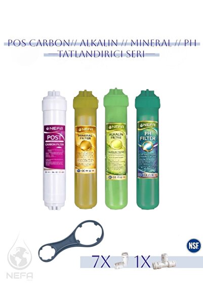 Nefa Tüm Arıtma Cihazlarına Uyumlu Post Karbon - Alkali - Mineral - PH, 4'lü ...