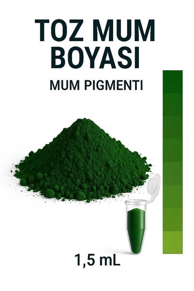 MİSSEHOME Koyu Yeşil Toz Mum Boyası ℅100 Doğal Pigment 1,5 mL (Parafin Wax So...