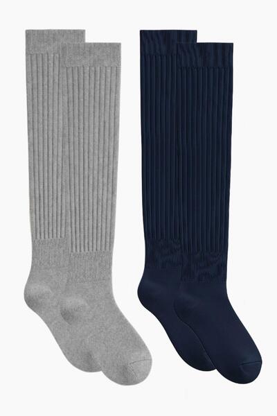 COTENCONCEPT 2 Pairs of Basic Elastic Thick Cotton Blend Over-The-Knee Socks