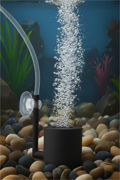 Y×UURA Hava Taşı ✱ Siyah / Gri ✱ Silindirik Akvaryum Hava Taşı ✱ Lüks Tasarım