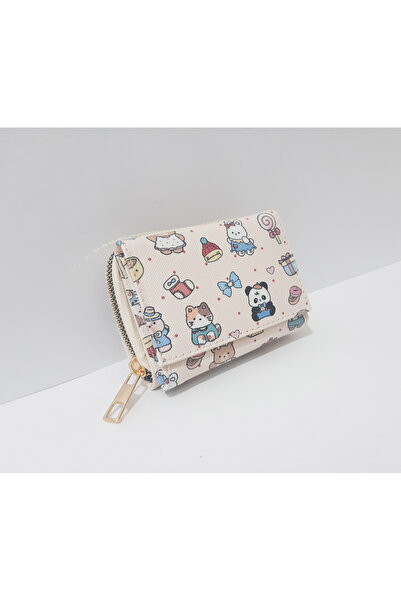renkli çiçekler Children's Wallet 11X8X4 cm Mixed Animal Pattern Children's Wallet