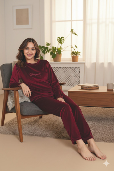 trendmodaal kafife bordo pijema