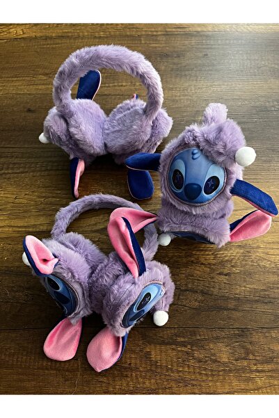 gülümse gel 1 Adet Stich Stiç Kışlık Peluş Kulaklık Soğuktan Kulak Koruyucu P...