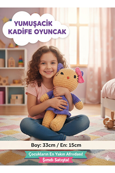 HobiDünyasıElif El Yapımı Küçük Oyuncak Kedi , Bebek Peluş Bebek Oyuncak Sevi...
