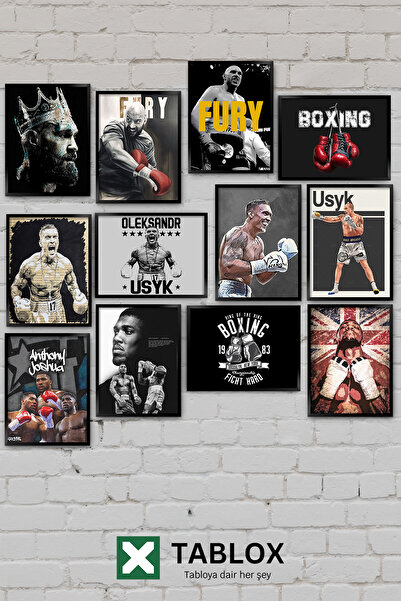 TABLOX Tyson Fury Anthony Joshua Oleksandr Usyk Boks Boksör Efsaneleri 12li D...