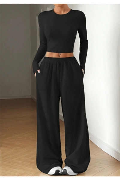 Arz giyim Women's Basic Black Sweatpants Comfortable and Modern Design