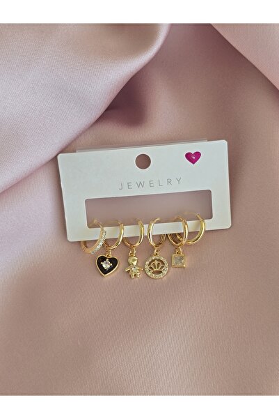 Glamluxe 316L Çelik Çoklu Kadın Küpe 6lı