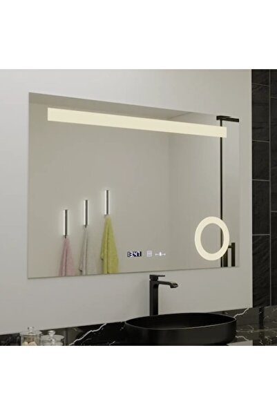 Marcello Oglindă dreptunghiulară cu LED, lupă cosmetică, termometru și ceas, ...